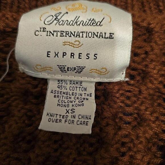 Cie Internationale Express Hand Knitted Chunky XS Colonial Fall Sweater - Picture 3 of 15